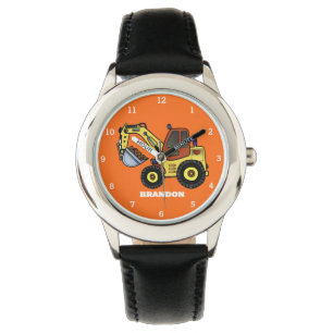 Kids Boys Construction Digger Excavator Name Watch