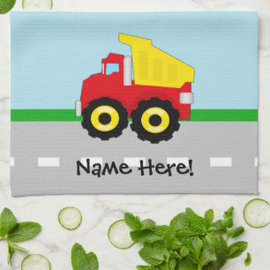 Kids Boys Construction Dumptruck Kitchen Towel