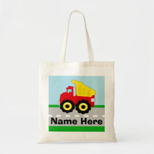 Kids Boys Construction Dumptruck Personalized Tote Bag