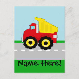 Kids Boys Construction Dumptruck Postcard