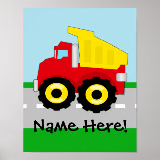 Kids Boys Construction Dumptruck Poster