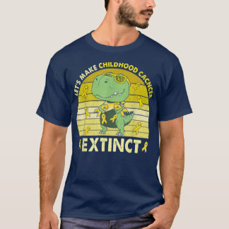 Kids Boys Dinosaur Childhood Cancer Awareness Mont T-Shirt