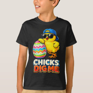 Kids Boys Easter Cute Chicks Dig Me Easter Kids Bo T-Shirt