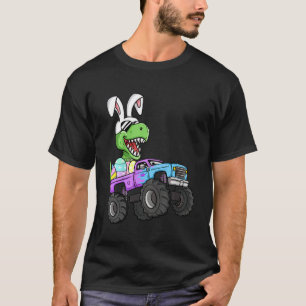 Kids Boys Easter Eggs Monster Truck Rex Dinosaur R T-Shirt