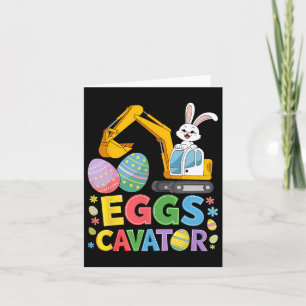 Kids Boys Eggscavator Easter Egg Hunt Construction Card