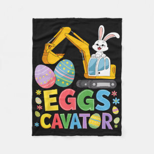Kids Boys Eggscavator Easter Egg Hunt Construction Fleece Blanket