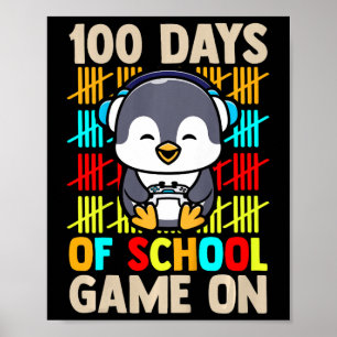 Kids Boys Gamer 100 Days Of School Game On Poster