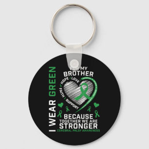 Kids Boys Girls Green Gifts Brother Cerebral Palsy Keychain