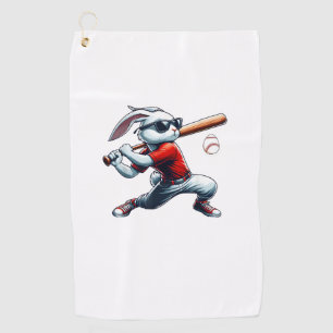 Kids Boys Happy Easter Bunny Playing Baseball East Golf Towel