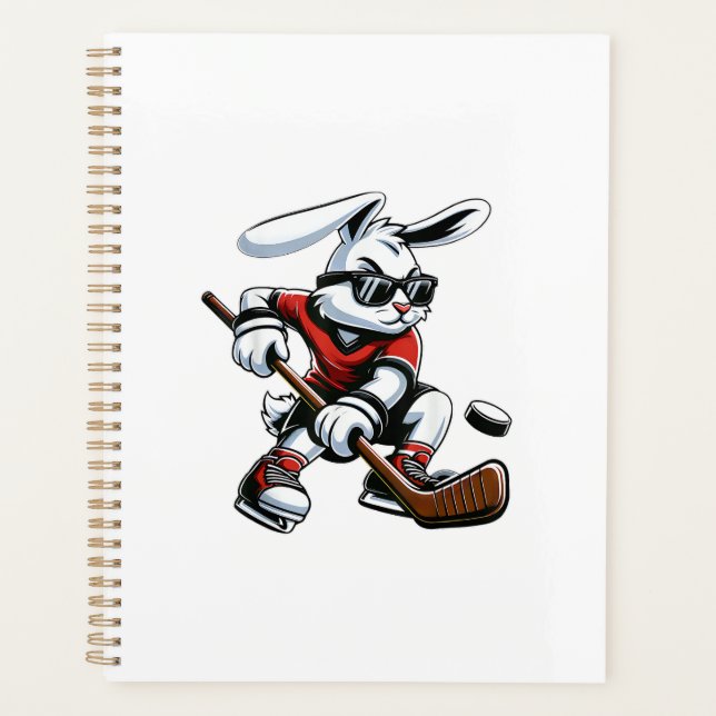 Kids Boys Happy Easter Bunny Playing Hockey Easter (Devant)