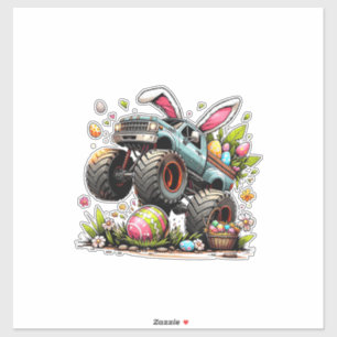Kids Boys Happy Easter Day Bunny Monster Truck Egg