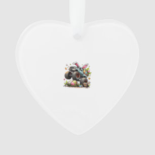 Kids Boys Happy Easter Day Bunny Monster Truck Egg Ornament