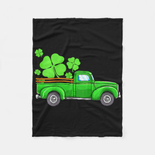 Kids Boys Happy St Patricks Day Vintage Wagon Truc Fleece Blanket