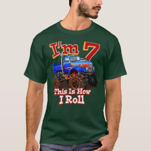 Kids Boys Monster Truck 7th Birthday Shirt Gift Th