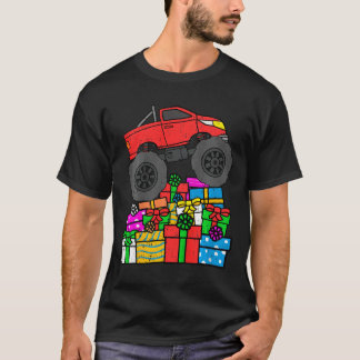 Kids Boys Monster Truck Christmas Toddler Kids T-Shirt