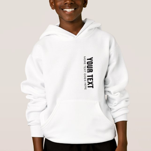 Kids Boys White Hooded Sweatshirt Pullover (Front)