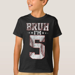 Kids Bruh 5th Birthday Bysebyll Bruh I'm 5 Year Ol T-Shirt