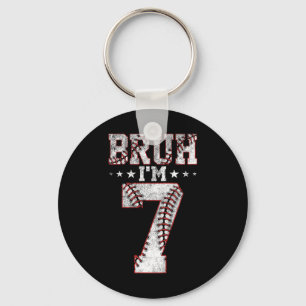 Kids Bruh 7th Birthday Bysebyll Bruh I'm 7 Year Ol Keychain