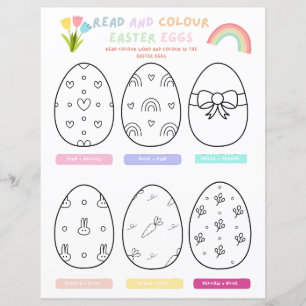 Kids Budget Read and Color Easter Egg Party Game