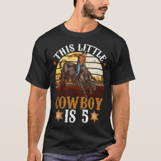 Kids Bull Riding 5Th Birthday 5 Years Old  T-Shirt