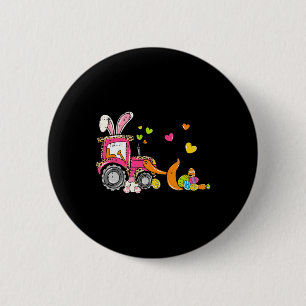 Kids Bulldozer Easter Bunny Eggs Cute Truck Boys T 2 Inch Round Button