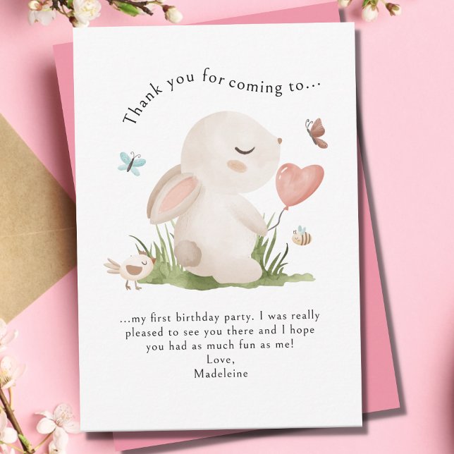 Kid's Bunny Rabbit Birthday Thank You (Creator Uploaded)