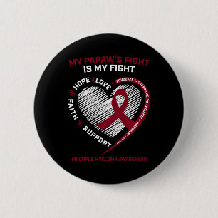 Kids Burgundy Blood Cancer Papaw Multiple Myeloma 2 Inch Round Button