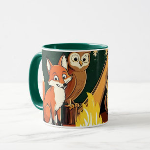 Kids by a Campfire in the Woods Mug
