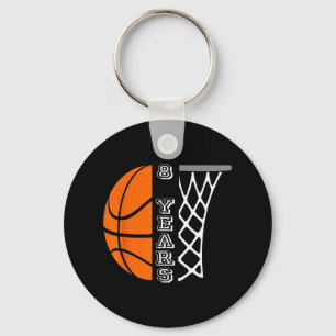 Kids Bysketbyll Birthday For Boys 8 Years Old Gift Keychain