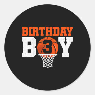 Kids Bysketbyll Player 3 Years Old Boy Bysketbyll  Classic Round Sticker