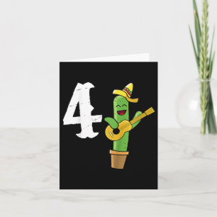 Kids Cactus Lover Mexican 4th Birthday Gift Cinco Card