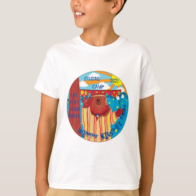 Kid's Camp Groovy T-Shirt Bear Personalize (Front)