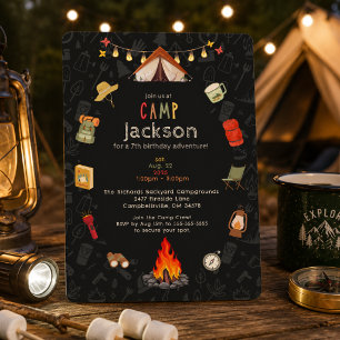 Kid's Camping Birthday Invitation
