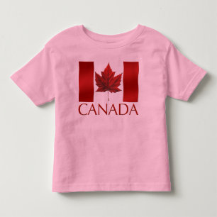 Kid's Canada Flag Ringer Personalize Toddler Shirt
