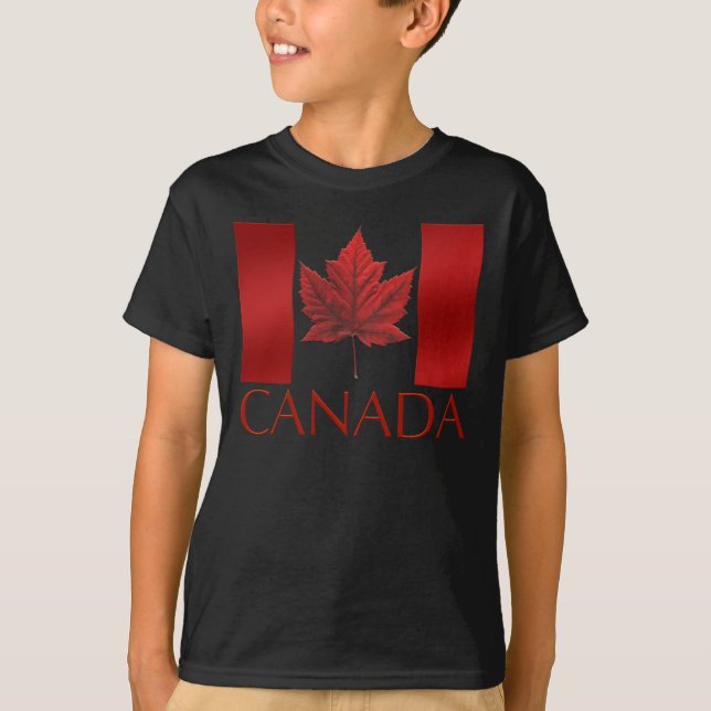 Kid's Canada Flag T-shirt Maple Leaf Kid's T-Shirt (Front)