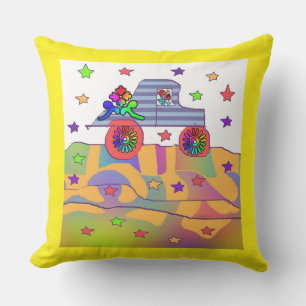 Kids Car Outdoor Patio Pillow