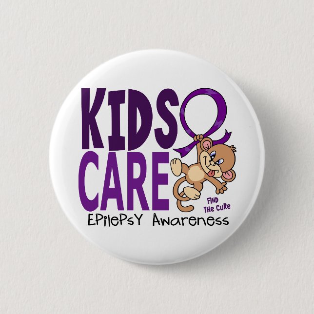 Kids Care 1 Epilepsy 2 Inch Round Button (Front)
