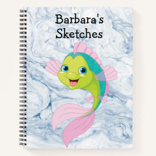 Kids Cartoon Fish Sketch Notebook