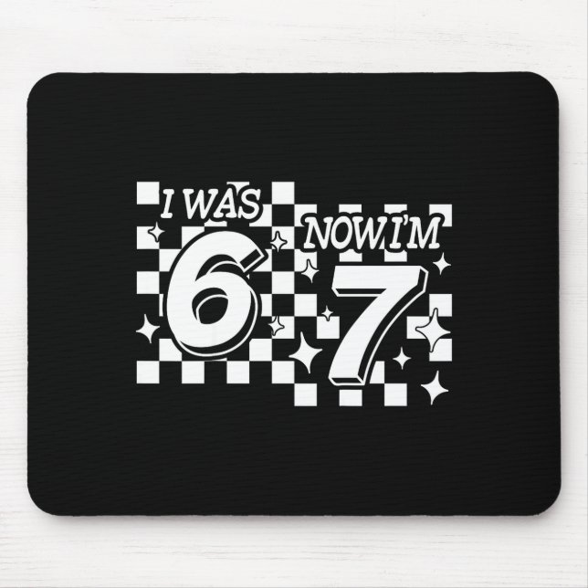 Kids Checkered I Was 6 Now Im 7 Birthday Seven Yea Mouse Pad (Front)