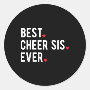 Kids Cheer Sister Cheerleading Best Ever Valentine Classic Round Sticker