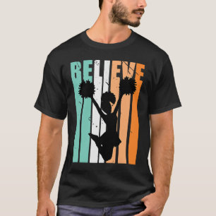 Kids Cheerleading Cheerleader Believe Silhouette C T-Shirt