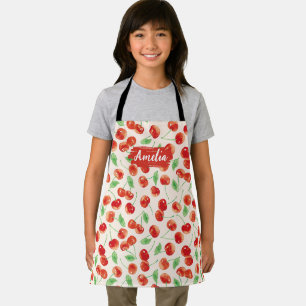 Kids Cherry Personalized Apron, Cook Baking BBQ Apron