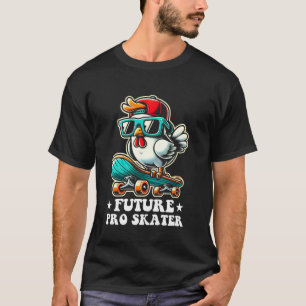 Kids Chicken On A Skateboard Skater Boys T-Shirt