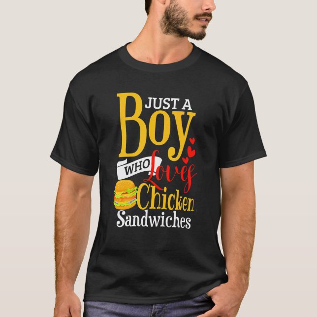 Kids Chicken Sandwich   Boys Chicken Burger T-Shirt (Front)