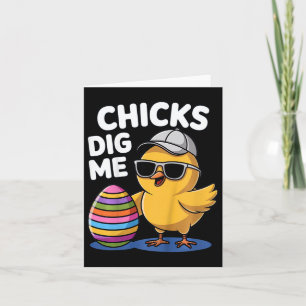Kids Chicks Dig Me Easter Boys  Card
