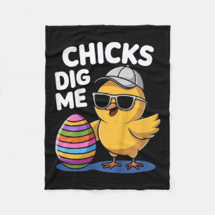 Kids Chicks Dig Me Easter Boys Fleece Blanket