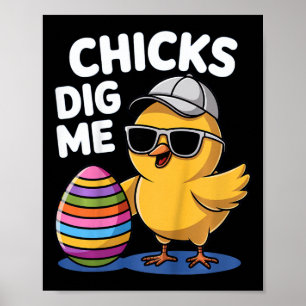 Kids Chicks Dig Me Easter Boys Poster