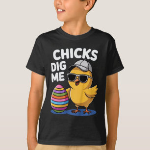 Kids Chicks Dig Me Easter Boys T-Shirt