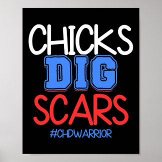 Kids Chicks Dig Scar Chd Warrior Awareness Survivo Poster