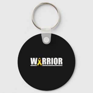 Kids Childhood Cancer Warrior Pediatric Golden Awa Keychain